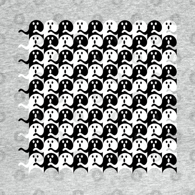 Ghost Tessellation Pattern (Black and White) by inotyler